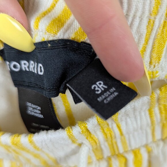 Torrid | Yellow Striped Drawstring Lounge Pants Size 3R - Picture 9 of 9